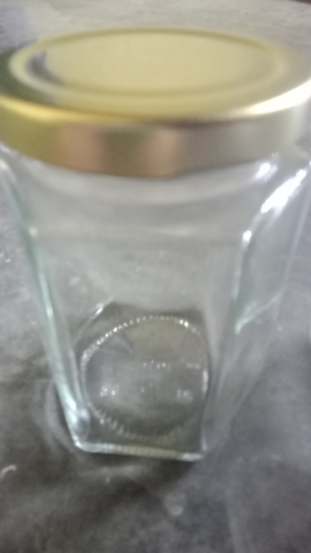 Jar Botol Toples Kaca 300ml Hexagonal Tutup Kaleng