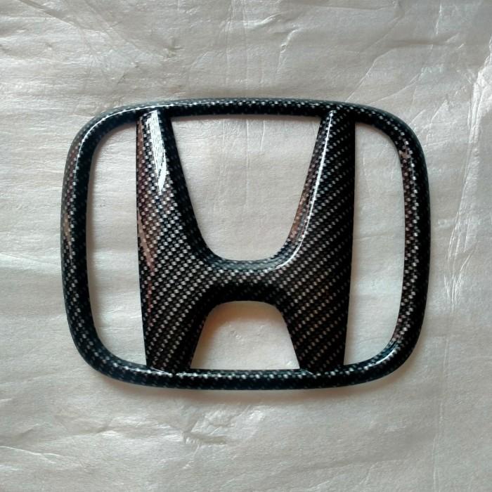 emblem H gril depan Honda jazz BRV Brio Mobilio carbon