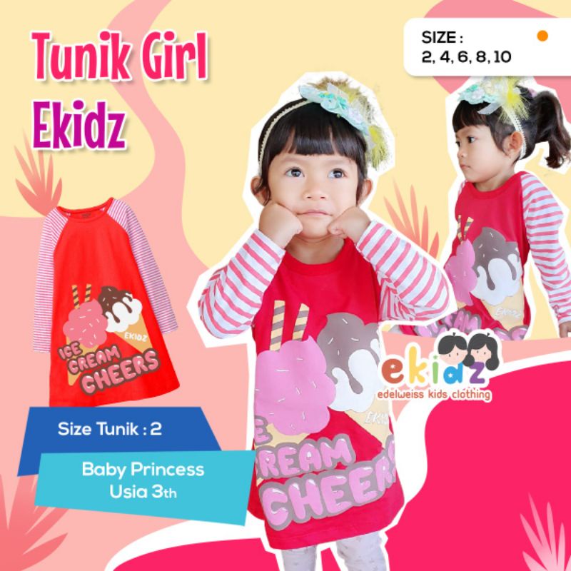 READY STOCK MEDAN TUNIK ANAK EKIDZ/KAOS ATASAN ANAK PEREMPUAN/GROSIR KAOS ANAK MEDAN/KAOS ANAK BRAND