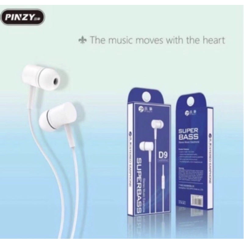 Earphone PINZY Original D9 Series With Microphone - Headset D9