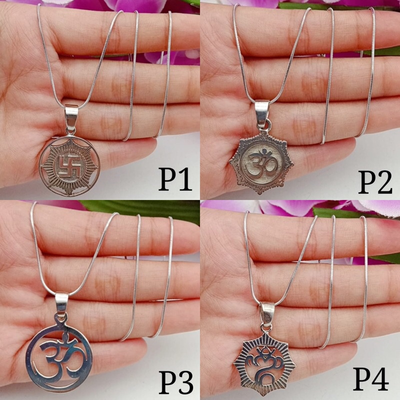 Titanium kalung swastika omkara awet impor terbaru star+