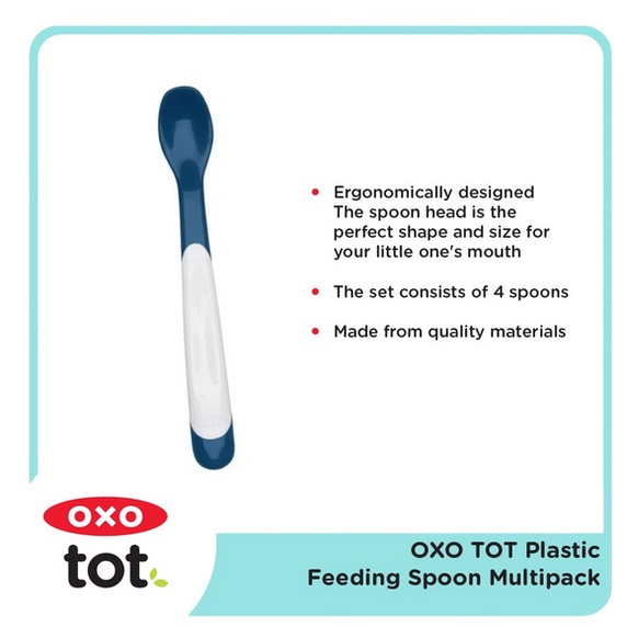 Oxo Tot Infant Feeding Spoon 4pack Sendok Baby Multipack Travel Kecil - Alat Makan Anak Bayi