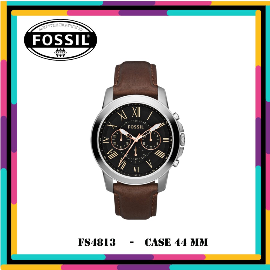 Jam Tangan Pria Fossil Original FS4813 Grant Chronograph Brown MURAH