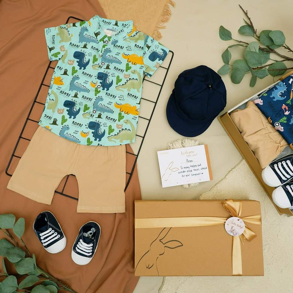 LIO036 Boys Baby Hampers 0-12 months/ Hampers bayi newborn/ Kado bayi/ baby boys gift set-Zell Green