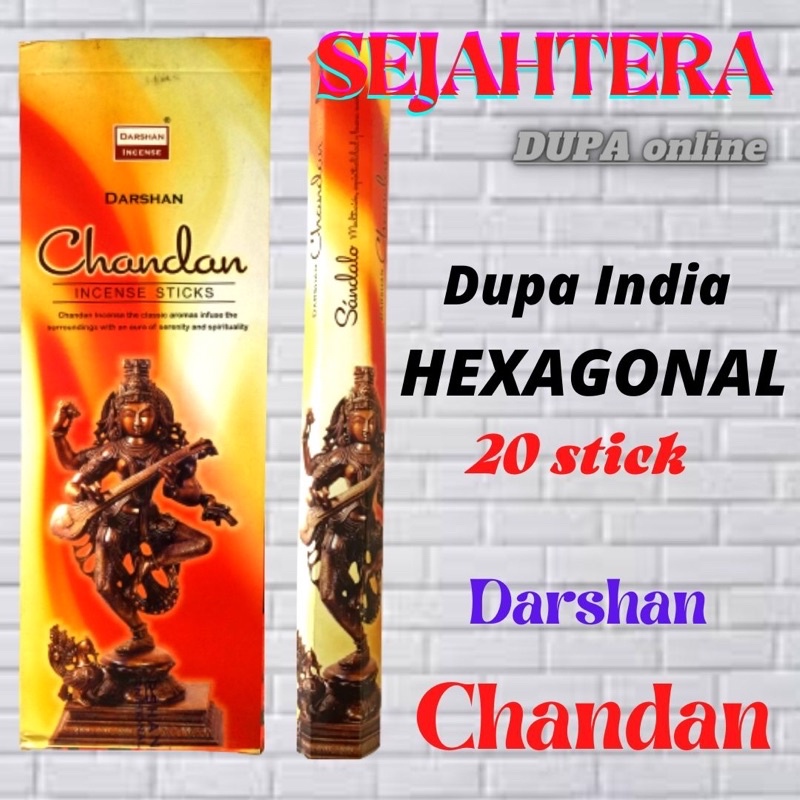 Dupa Hio India Hexagonal Darshan Chandan Kotak isi 20 batang