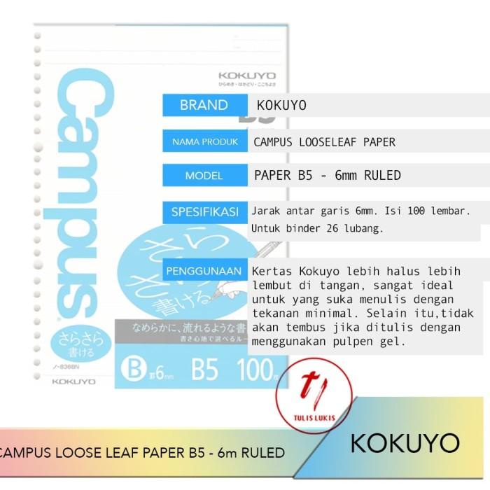 

Binder | Kertas Kokuyo Campus Loose Leaf B5 6Mm Ruled Kualitas Terbaik