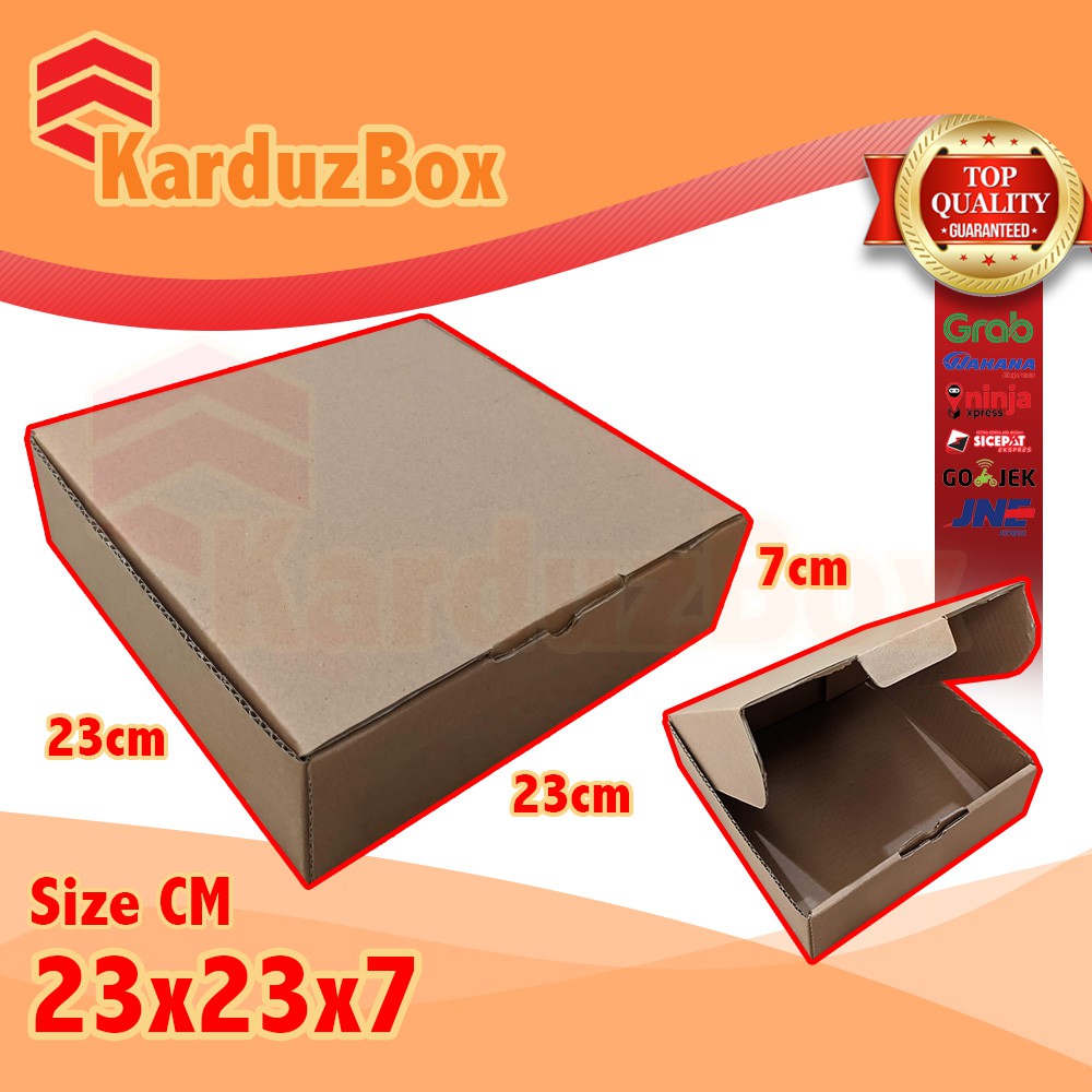 

23x23x7 kotak Kardus Packing Box Pizza, box hampers, box kado, kardus diecut polos