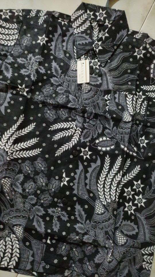 Nivana - Batik Couple Ayah Anak Manggar Sogan Hem Kemeja Sarimbit Keluarga Modern Seragam