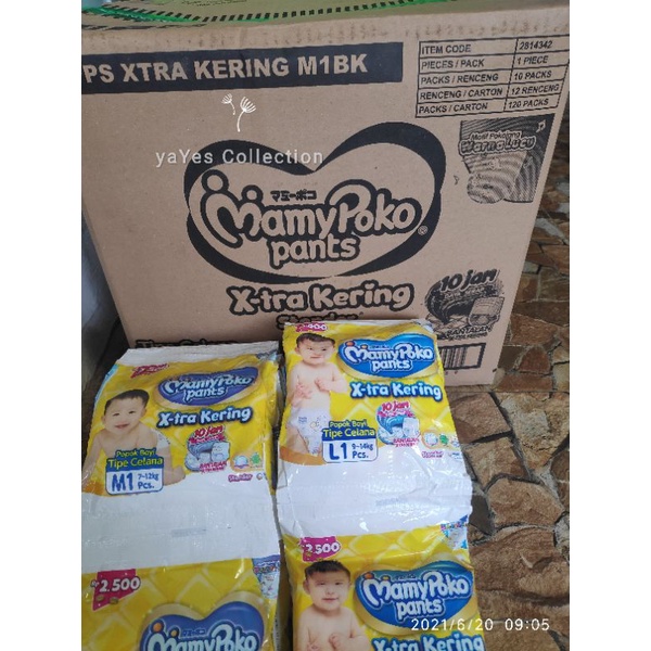 Mamypoko M L XL XXL Renceng SATUAN 1 PCS Sachet popok sekali pakai Momypoko Celana Pants xtra Kering