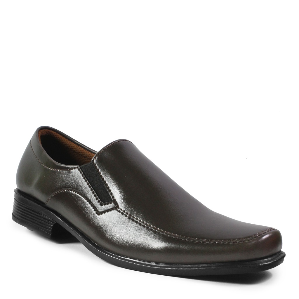MS Shop - Sepatu Fantofel Pria Crocodile Peter Coklat Slop Kulit Pantovel Formal Tanpa Tali Murah