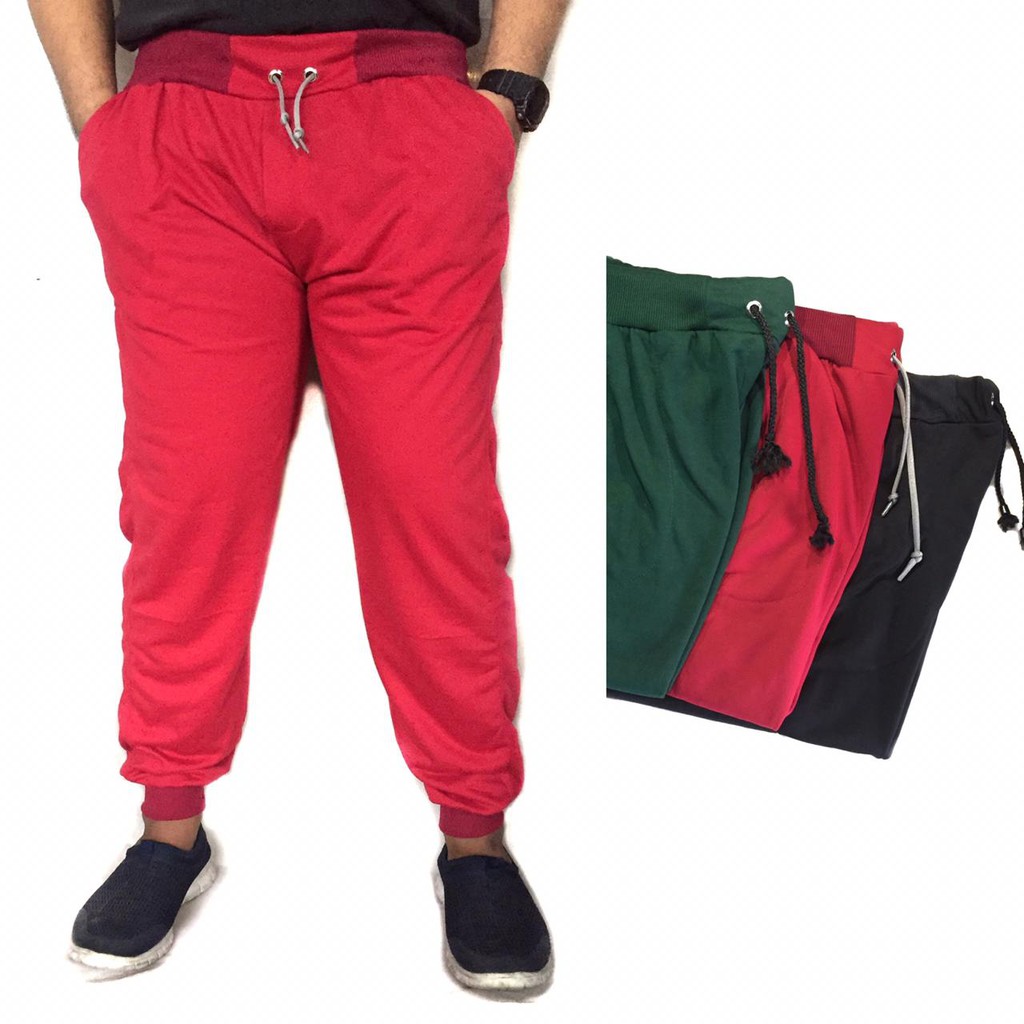 Celana Jogger Polos Panjang Sweatpants Training Hitam Size L - XXL