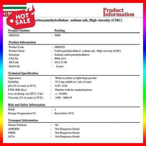 

Carboxymethylcellulose sodium salt High viscosity (CMC) 500 gram ✅CODE403