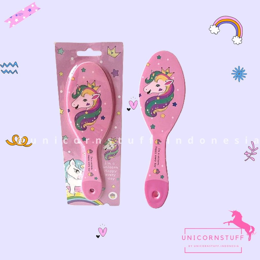 Sisir Rambut Unicorn Anak Cewek Karakter Kado Murah Premium Comb Cewek Halus Hair Ulang Tahun Birthday