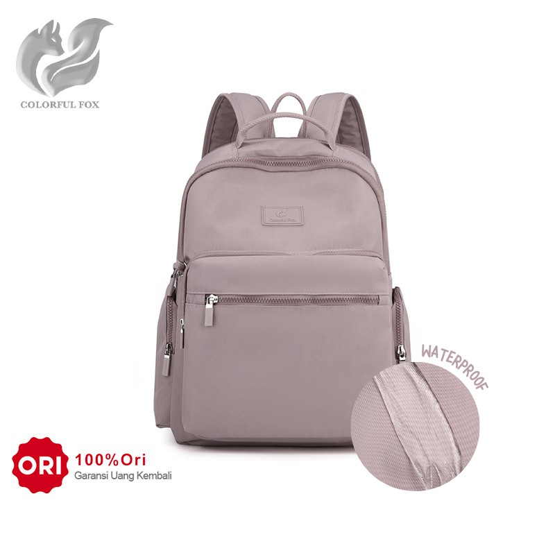 Tas Ransel Wanita COLORFUL FOX 0459 Backpack Wanita Remaja Tas Anti Air WATCHKITE WKOS