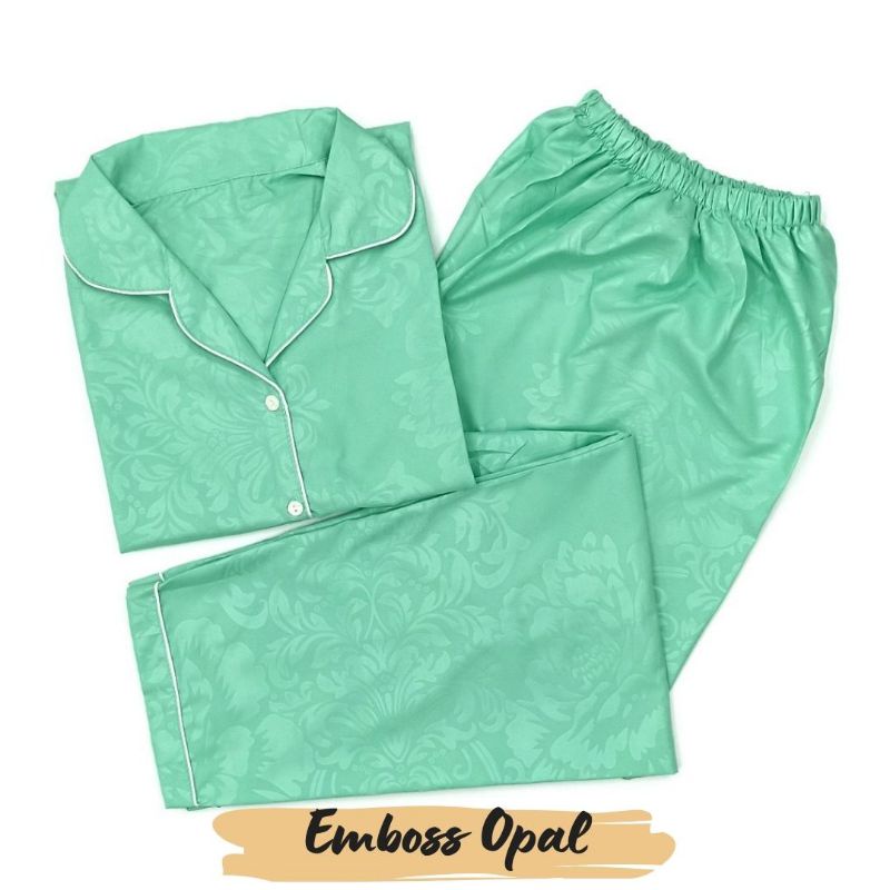 Baju Tidur Wanita | Piyama Wanita Kekinian | Oneset Setelan Wanita Bahan Katun Polymicro Bebas Pilih Motif-Emboss Opal