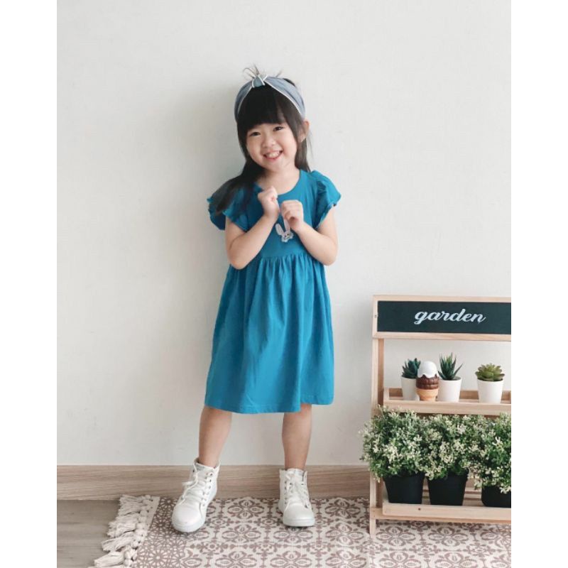 Cah Bocah Ruffle Dress / Terusan Anak Perempuan / Rok Lucu Motif Bordir