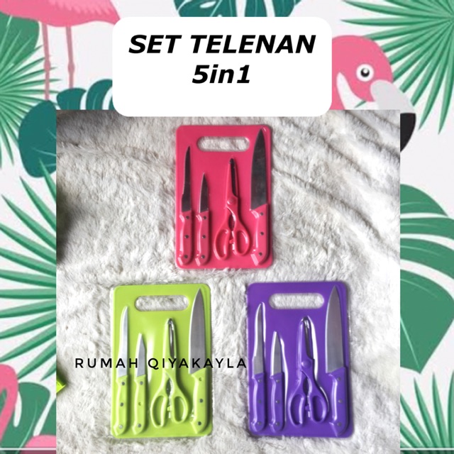 SET TALENAN PISAU DAPUR 5in1 PRESS  DENGAN TELENAN / TELENAN SET PISAU DAN GUNTING DAPUR
