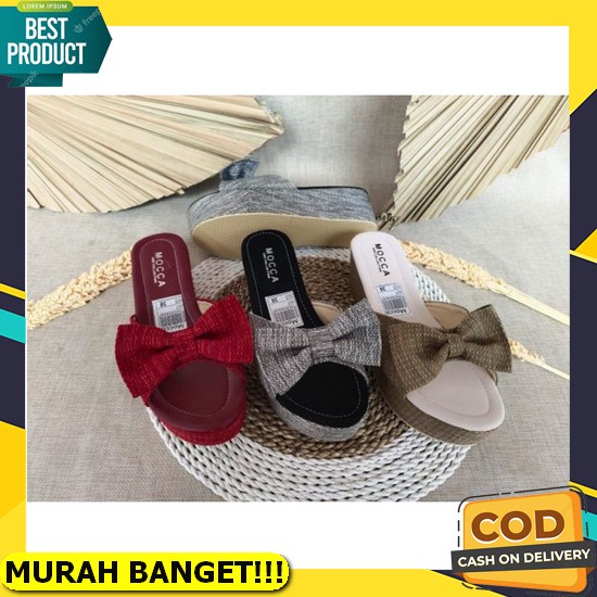 Sepatu Sandal Wanita Spatu Sendal Cewek Wedges  Tali Velcro Hak Sol 3 Cm Karet Lentur Empuk Import D