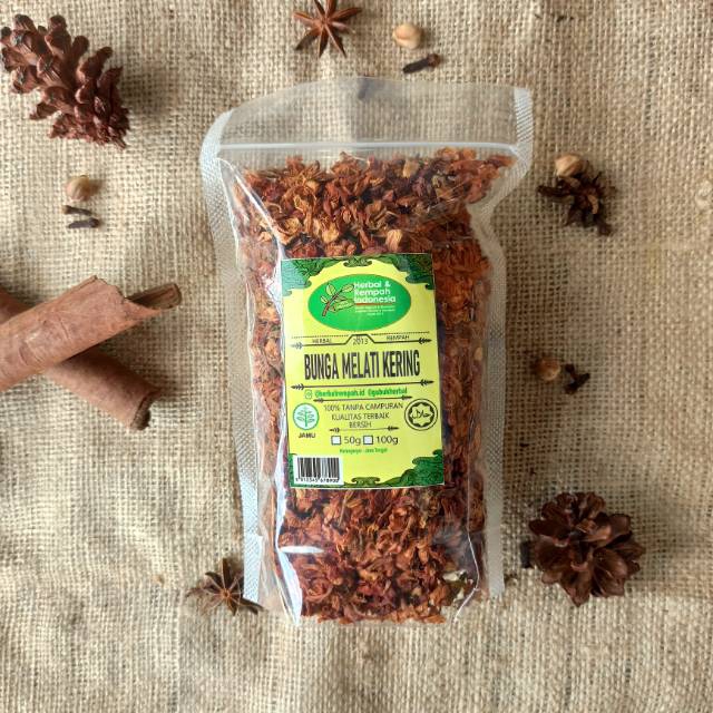 

Bunga Melati Kering - 100 GR / REMPAH / JSR / 100% MURNI