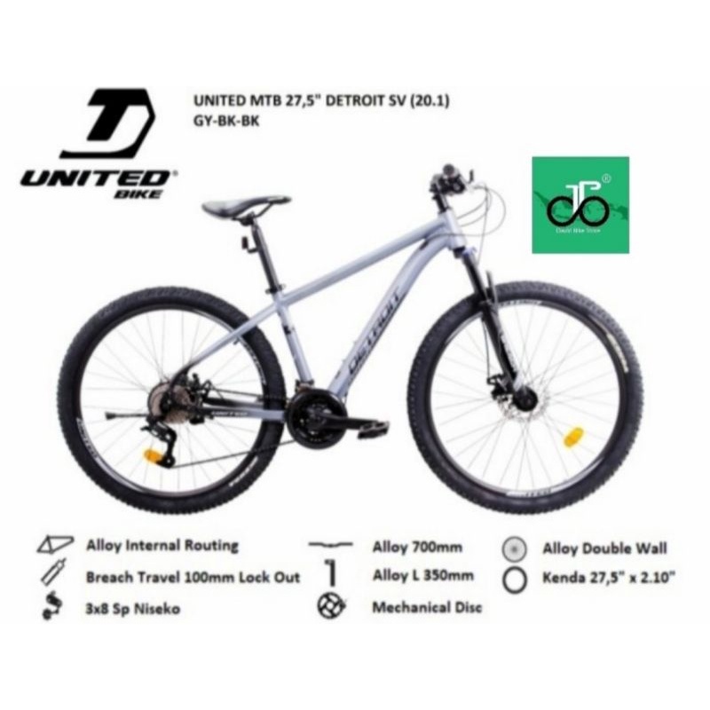Sepeda MTB 27.5" United Detroit SV 3x8spd