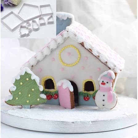 Fondant Cutter - Cetakan Fondant Gingerbread House (8pcs)