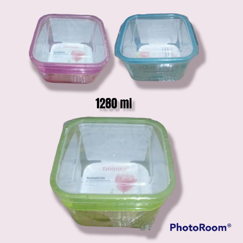 Kotak makan lunch box 1280 ml seal ware foodsaver rainbow | tempat makanan plastik