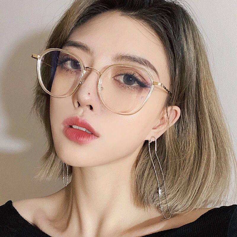 (YUZHU) COD Frame Kacamata Anti Radiasi Wanita Korean Fashion Kacamata Bulat Eyeglasses