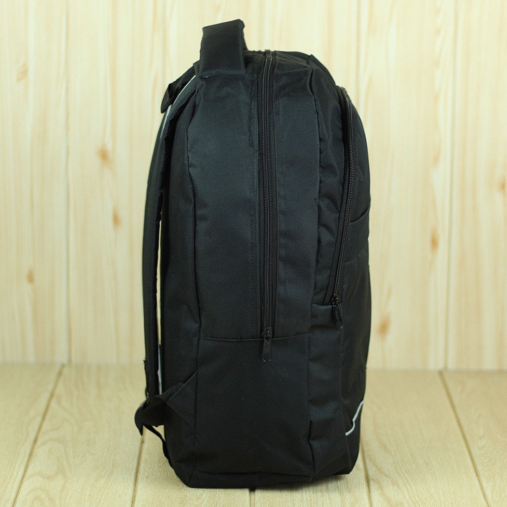 Tas Ransel Enigma Polos Hitam List Abu Back Pack Pria Wanita Unisex Cowok Cewek Stylish Trendy Keren