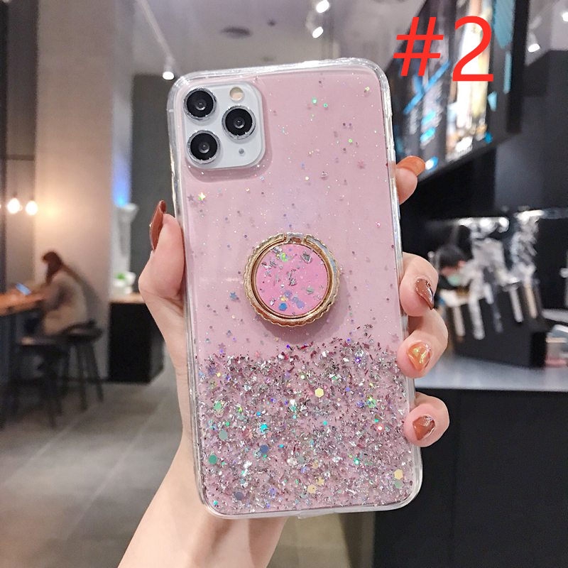 Hot Sale！Soft Case OPPO A5 A9 2020 A15 A15s A93 Reno4 F Reno 5F A3S Realme C1 A7 A5S A12 A37 Neo 9 F9 Pro Shining Ring Casing Xiaomi Redmi Note 10 Pro