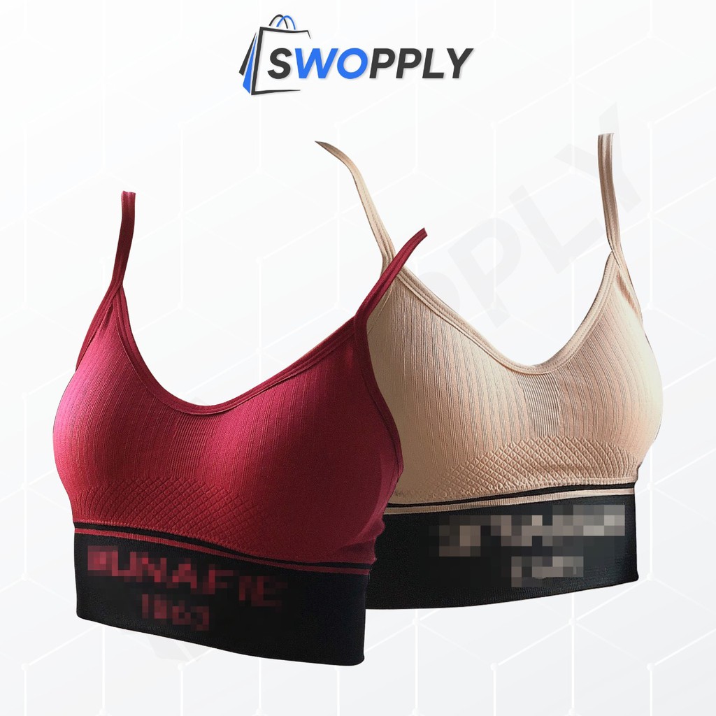 Swopply BRA1963 Pakaian Dalam Wanita Bra Tanpa Kawat Sport Bra Gym Push Up Bra Wanita Bra Olahraga