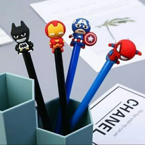 Pena Superheroes MURAH / SUPERHERO PENA / Pena Ink Gel Superhero / Pena TINTA HITAM SUPERHEROES / Pena Gel Tinta Batman Spiderman Iron Man Captain America / Pena Gel Avengers / Pena Marvel Pena DC / Pena Karakter Animasi Super Hero / Pena TINTA GEL MURAH