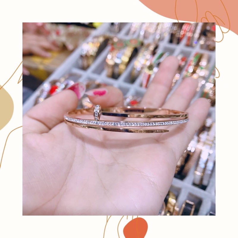 Gelang Paku Ulir Titanium Premium Import Anti Karat Anti Hitam Fashion Accessories Wanita