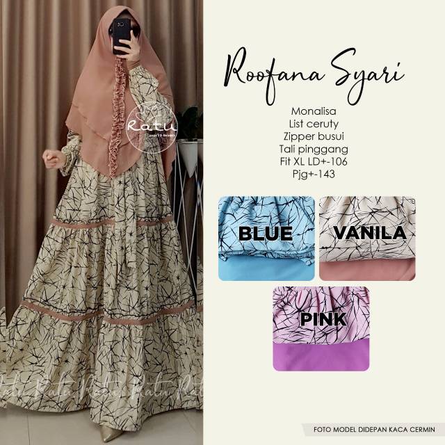 RHS ~ roofana syari gamis pesta syari premium jumbo busui ori solo by ratu hijab