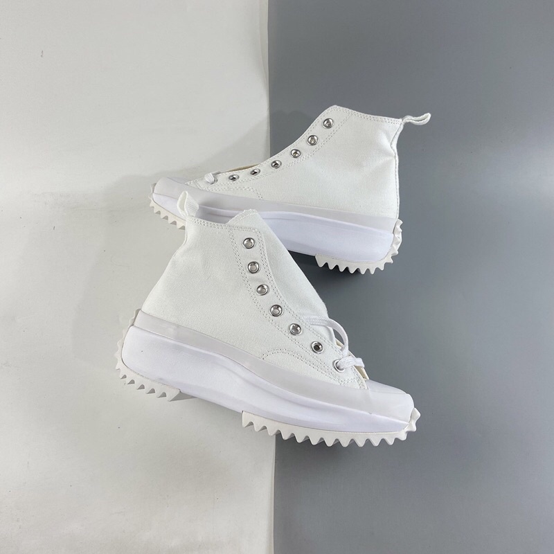 converse run star hike trainers in triple white