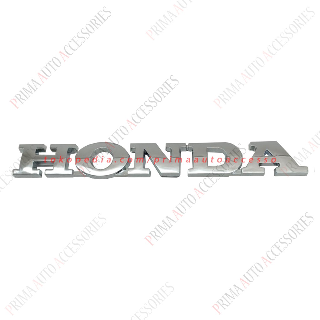 Emblem Mobil Tulisan HONDA Chrome 15cm bagasi