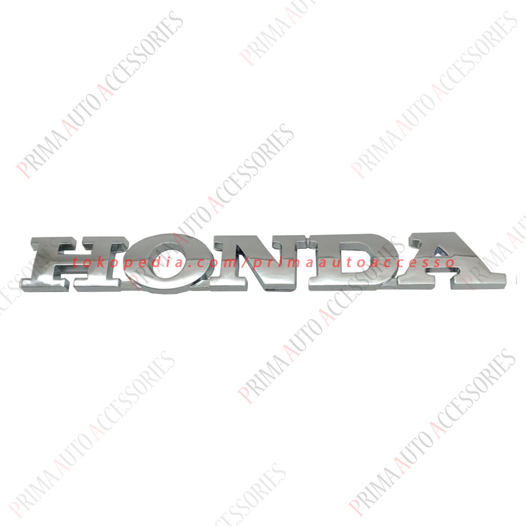 Emblem Mobil Tulisan HONDA Chrome 15cm bagasi