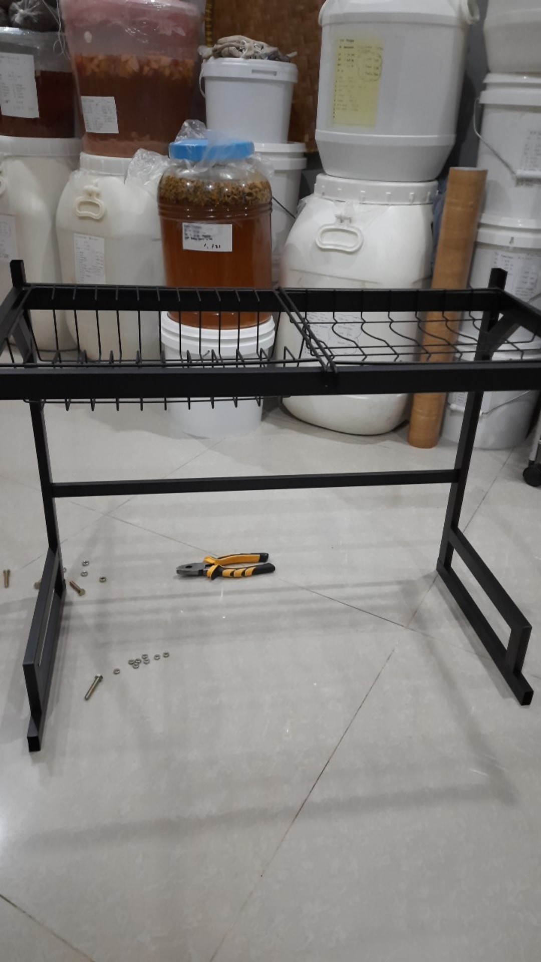 Es Rak Dapur Hitam Rak Wastafel Rak Piring Dan Peralatan Dapur 85 Cm Dan 65 Cm
