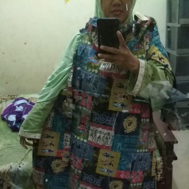 Bd 9008.09 - Gamis Rami Linen Batik Cantik Muslimah Busui Sleting Depan Tali Ikat Murah Sale Allsize