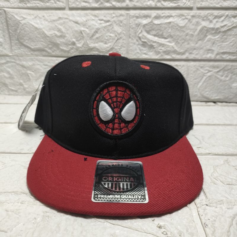 COD topi anak hip hop / topi snapback anak bordir / topi HH anak laki-laki motif SPIDERMAN