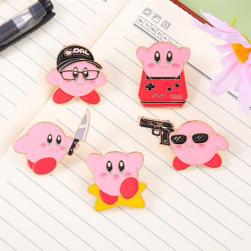 Bros Pin Desain Kartun Star Kirby Warna Pink Gaya Jepang Untuk Aksesoris Pasangan