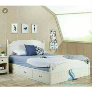 DIPAN RANJANG TIDUR JATI MINIMALIS PUTIH 120x200 Shopee DIPAN RANJANG TIDUR JATI MINIMALIS PUTIH 120x200 Shopee