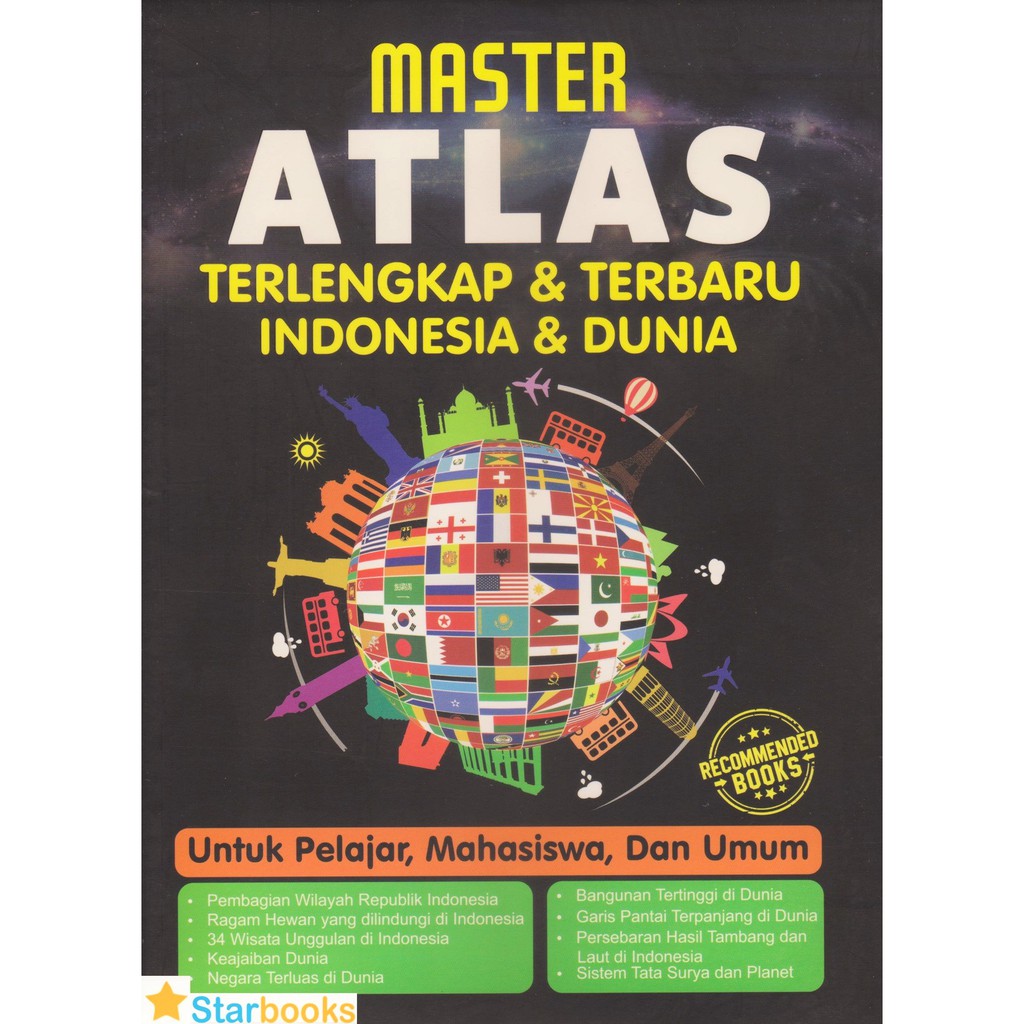 NEW BUKU MASTER ATLAS TERLENGKAP TERBARU INDONESIA DUNIA