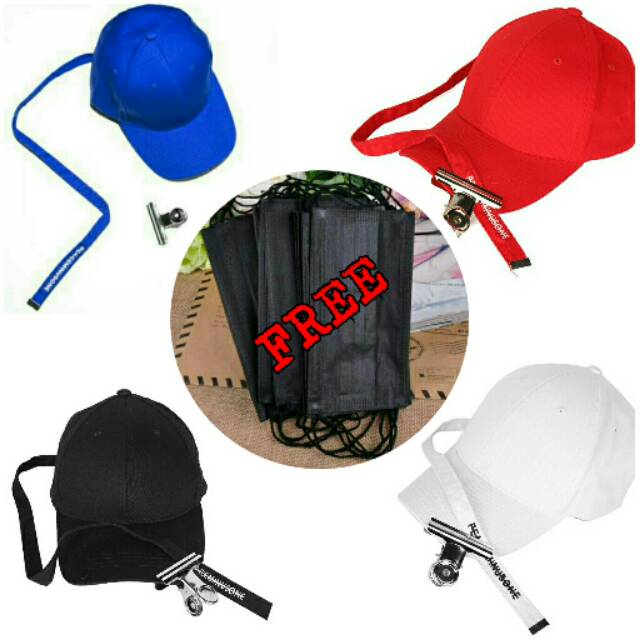 Topi PEACEMINUSONE GDRAGON Tali Panjang Cap PMO GD Long Strap Hat Baseball Kwon Jiyong Korea KPOP