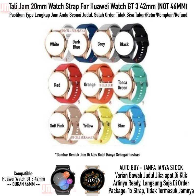 ATSATL Watch Strap Huawei Watch GT3 GT 3 42mm - Tali Jam Tangan 20mm Rubber Colorful