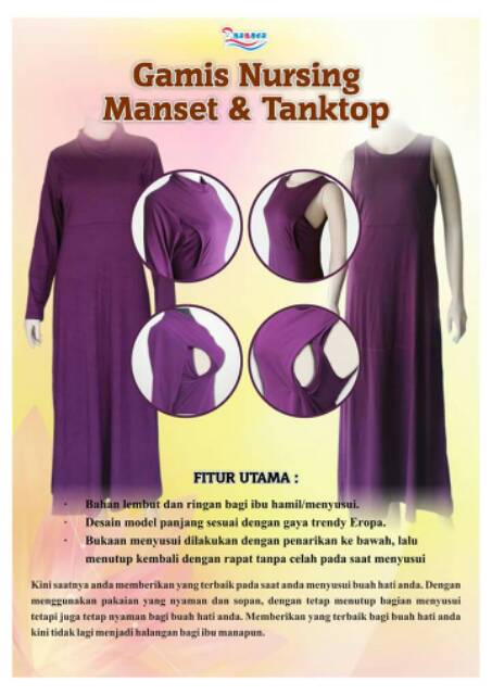 PROMO Baju menyusui (tanktop, manset, gamis lengan, iner kutung)