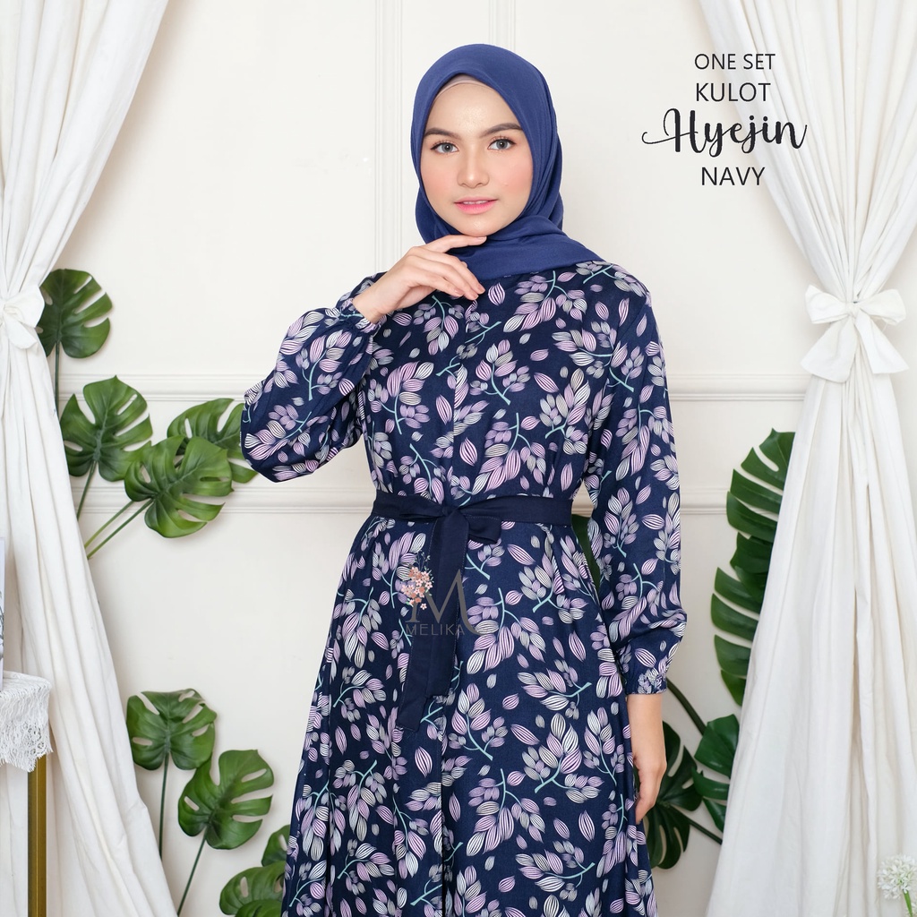 Pusat Mukena Indonesia - One Set Tunik Kulot Muslim Korea Hyejin-3