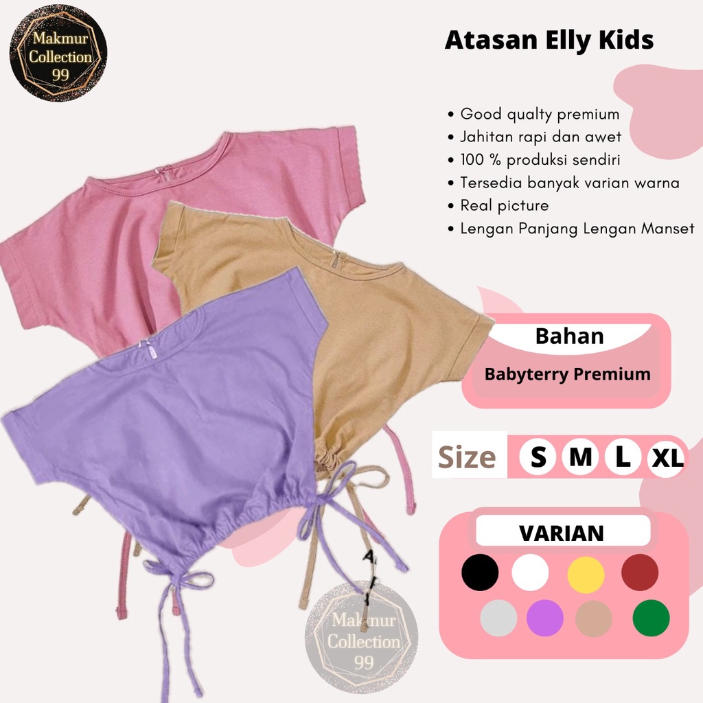 Crop Top Anak Perempuan Tali Serut Kiri dan Kanan/Atasan Elly Kids 1-5 Tahun Matt Babyterry