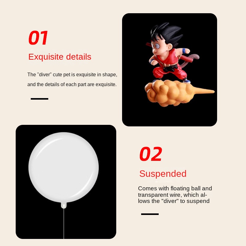 Mainan Action Figure Model Anime Dragon Ball Z Son Goku on Somersault Clouds Bahan PVC Untuk Dekorasi Akuarium