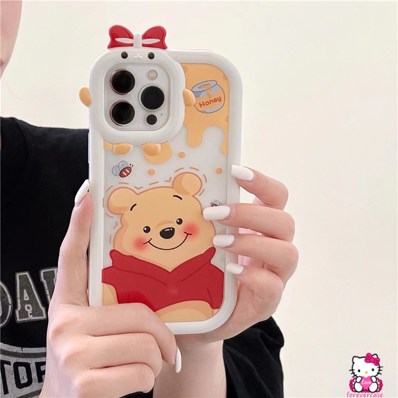 Soft Case Bahan TPU Desain Winnie The Pooh Strawberry Untuk Vivo Y35 Y22 Y12 Y15s Y01 Y50 Y30 Y11 Y33S Y21 Y12i Y17 Y20i Y12s Y20 Y21 Y21 Yt Y21S Yt1S Y33S Y21S Y21T