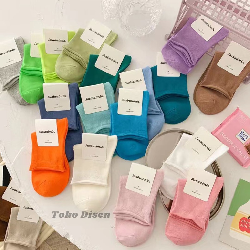 kaos kaki wanita katun candy color women's socks Japanese